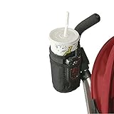 KINGZUO　 ベビーカー　カップホルダー　断熱カップ　ネットポケット　バギー　自転車　乳母車　哺乳瓶　取り付けは簡単　ブラック　便利グッズ　ドリンクホルダー　車椅子　ペットボトル 保温 保冷　防水