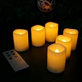 Candle Choice Flameless Candles with Remote Led Votive Candles with Timer Warm Yellow 6 Pack (1.5x2.