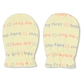 BABYDOLL（ベビードール） MY FIRST BABYDOLL ロゴライン柄ベビーミトン 手袋 新生児用 ベビー BABY ライトイエロー