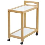 山善(YAMAZEN) 木製2段ワゴン ナチュラル YMW-2(NA)