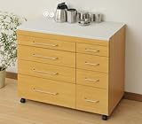 山善(YAMAZEN) 人工大理石天板キッチンカウンター(幅90) ナチュラル JD-90HNCR(NA)