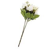 Flameer 造花　ローズ　生き生き　観賞植物　インテリア　オフィス　イベント　パーティー　白　布+プラスチック