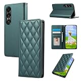 Gedurya OPPO A5 5G 用 ケース 手帳型 オッポa5 5g ケース OPG06 A502OP 携帯カバー RFIDブロッキング カード収納 財布型 OPPO A5 5G スマホケース 6.7インチ対応 マグネット式 スタンド機能 全面保護 耐衝撃 ひし形 グリッド 刺繍 パターン - ブラウン