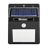 Homdox Solar Motion Light 8 LED Outdoor Wireless Sensor Security Light For Garden Yard Pathway Water