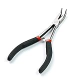 TotaLohan 先曲りラジオペンチ　ミニ 湾曲型　ステンレス製 溝なし　ヤットコ　160mm