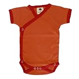オーガニックコットン キモノボデイスーツ半袖【オレンジ】(0-3ヶ月(50~60))