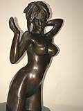 ブロンズ真鍮アートLove彫刻、像 – Nakedボディ図 – Girl Teasing – Great Breasts and Ass – モデリング – Rare Work – Unique – 
