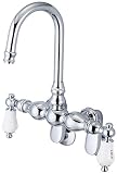 Water Creation F6-0015-01-PL Vintage Classic Adjustable Spread Wall Mount Tub Faucet with Gooseneck 
