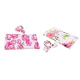 B Blesiya ユニセックス　新生児　布団　寝具　赤ちゃん　おくるみ 　ベビー用　ブランケット　ウサギの耳　ヘアバンド付け　写真用　2枚セット