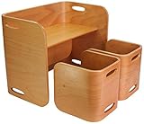 HOPPL(ホップル) コロコロチェア&amp;デスク コロコロチェア&amp;デスク3点セット (ナチュラル)