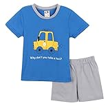 Cutelove　Tシャツ+半ズボン2点セット　タクシー柄　ラウンドネック　トップス　半袖　綿　男の子　女の子　ベビー　ボイズ　ガールズ　赤ちゃん　幼児　春　秋　可愛い　ファッション　素敵　カジュアル