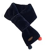 Gobig ベビー キッズ マフラー 子ども用ネックウォーマー 無地 かわいい (ブラック)