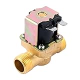 uxcell G1/2 12.7mm 水電磁弁 コッパー製ゴールドトーン ホールセンサ計 3-25L/M 12V 120C