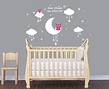 LUCKKYY Sweet Dreams My Little Owl Wall Decal Vinyl Wall Sticker Baby Nursery Decor Kids Room Wall S