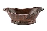 Premier Copper Products VBT20DB Bath Tub Vessel Hammered Copper Sink, Oil Rubbed Bronze [並行輸入品]
