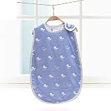 ふわふわ6重ガーゼスリーパー Mサイズ(新生児~3歳頃) 子供 オーガニック コットン ねまき (45x80cm, ブルー-2)