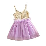 trendinao子女の子ピンク/パープル/ベージュSweet v-襟パーティーレース+スパンコールチュールチュチュスリップドレス カラー: パープル