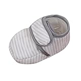 (プタス) Putars 赤ちゃん靴 ファーストシューズ 縞模様 女の子 男の子 新生児 やわらかい 足保護 歩行練習 履き心地いい 軽量 出産お祝いプレゼント ギフト ベビーシューズ (グレー)