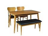 ベンチダイニング4点セット ダイニングテーブル (120cm幅/4人掛け用)・ナチュラル
