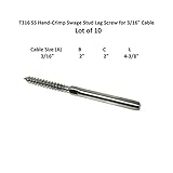ラグねじSwageスタッドHandクリンプ、3 /16 "ケーブルデッキ手すりステンレススチールt316