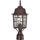 Nuvo Lighting 60/4928 Banyon One Light Post Lantern 100 Watt A19 Max. Clear Water Glass Rustic Bronz