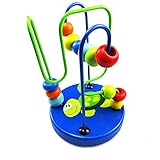 Beito 知育玩具　シリーズ　ミニルーピングセット 木製 玉転がし ビーズコースター くみくみスロープ １から３歳幼児に向け 出産祝い 誕生日　ブルー