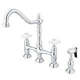 Kingston Brass KS1271PXBS Heritage Kitchen Faucet with Brass Sprayer, 8-3/4-Inch, Polished Chrome [並