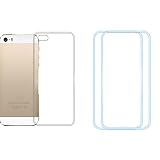 3 in 1 適用 iphone 5 5S 用 ケース カップル 透明 2枚の強化ガラスフィルムセット case clear レンズ保護 耐衝撃 柔らかい