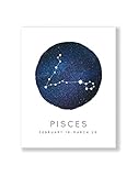 Pisces Zodiac Constellation壁アート印刷、子供の部屋装飾、壁アート子供、西洋占星術、保育園壁アート、パーソナライズされたギフト、ホロスコープ装飾、ボーホー保育園、Conste