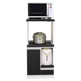 後藤家具物産 キッチンラック ブラック(木目) 幅48cm シード 48 扉 レンジ台 ブラック木目 RB-02-48 BK