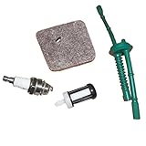 Fenteer STIHL FS55 FS46適用　エアフィルター　燃料ライン　燃料フィルター　スパークプラグ　キャブレター部品