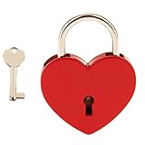 Baoblaze 合金製　 ハート型 南京錠 - 赤リットル　キー 旅行 ロッカー 手帳　設定 ヴィンテージ　 パーソナライズ　プレゼント