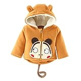 Kukiwa可愛い 猿のデザインウインドブレーカーコート おしゃれ 子供服 ベビー服冬 長袖秋冬防寒着 厚手 ジャケット子供 赤ちゃん服 キッズこーと女の子 暖かい プレゼント (90CM, 黄色)