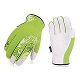 Vgo 作業用グローブ 作業手袋 羊革 耐磨耗 柔軟 1双入 (Color:Green,Size:S)