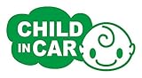 Sticker Shop Haru CHILD ＩＮ CARステッカー 雲型 ２０cm グリーン
