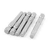 uxcell 六角ドライバービット 金属 シルバートーングレー 50mm長 5mm チップ径 5本入り