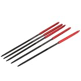 uxcell　ヤスリ　ラウンドファイル　プラスチックハンドル　ハンドツール　3mm x 140mm　5本入り