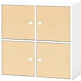 不二貿易 ユニットKDボックス ワイアード 幅60cm 4マス扉付き ナチュラル 96648