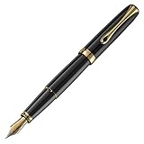 Diplomat Excellence a2トリム万年筆with Steel Extra Fineペン先 – ブラックラッカー/ゴールド