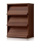 ワイエムワールド 3枚フラップ　キャビネット 組合せ自在 ディスプレイラック 6Beeシリーズ 【カラー：ウォールナット】 00-HN-DSP3