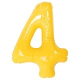 エアポップレターバルーン イエロー 「4」 14インチ(約35.5cm)