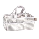 Trend Lab Dove Gray Chevron Storage Caddy White 【You&Me】 [並行輸入品]
