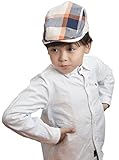 (トヨベイ)Toyobuy 子供用 チェック柄 キャスケット ハンチング帽 可愛い 赤ちゃん 男の子 女の子 つぼ短い キャップ 通学 お出かけ 日よけ （オレンジ）