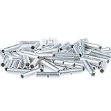 AIRIC 100pcs 16-14 Gauge Electrical Wire Seamless Non Insulated Butt Connectors Uninsulated Connecto
