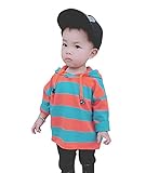 [FERE8890] ボーイズ パーカー ベビー服 子供服 衣装 フード付き ストライプ 柔かい コート 男の子 秋服 旅行 外出 カジュアル レッド+グリーン 身長80cm