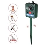 Decdeal ソーラーパワード 超音波 害虫/動物退治 アウトドア 動物忌避剤 猫犬鳥撃退 LED点滅 周波数調整可能