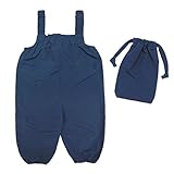 よつば洋品店オリジナル サロペット型お砂場着 (80/ネイビー) 収納袋付き 【QO-YY257】 プレイウエア