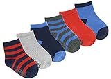 Capelli新しいYork幼児男の子ストライプMix Socks with Grippers カラー: ブルー