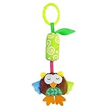 ベビーカー用ベビーベッド用おもちゃ　赤ちゃんガラガラおもちゃ　知育玩具　かわいい　ぬいぐるみ　ぶら下げるおもちゃ　フクロウ