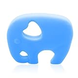 AILAMS Elephant Baby Teether Ring,Food Grade Silicone BPA FreeFDA approved,toddlers Teething Toy (Bl